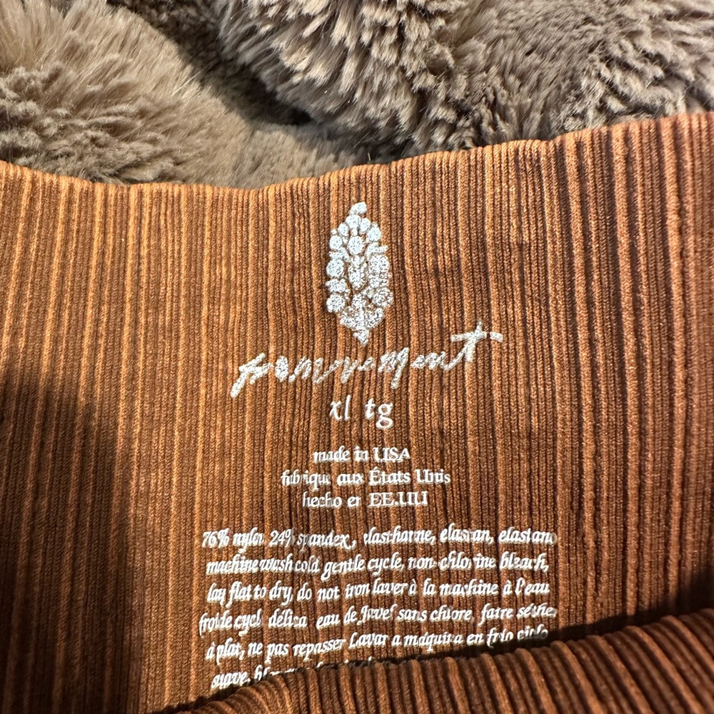 Free People -Mineral Wash Brown leggings size XL full length - Picture 5 of 9
